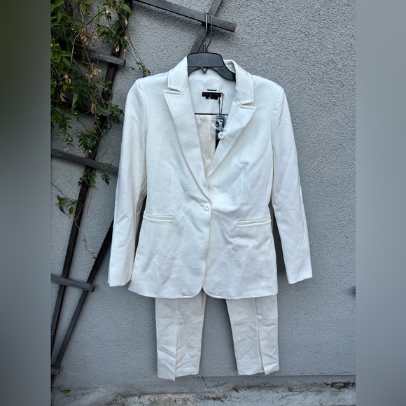 Alice + Olivia BREANN FITTED BLAZER + Walker Pants in Off White Ecru NWT! - Picture 5 of 14